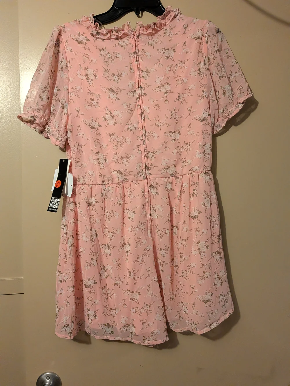 Trixxi Floral Ruffle V-Neck Pink Romper
